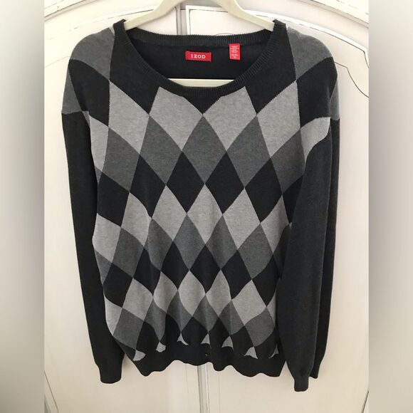 Izod Other - Izod Grey Argyle Diamond pattern Sweater Size XL